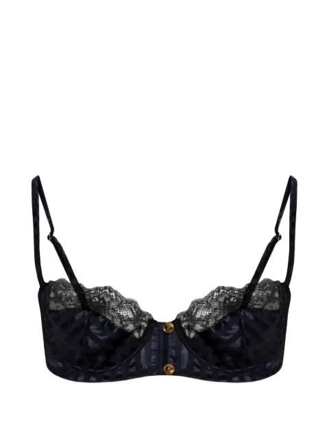 Versace lace-trim jacquard silk bralette