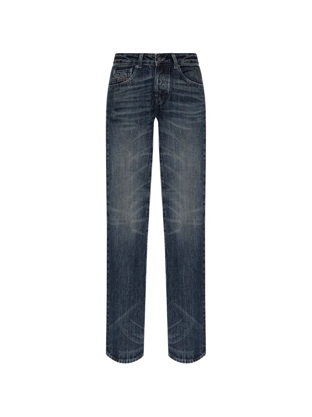 Diesel D-heel-fsj1 Washed-effect Logo-patch Jeans In Blue