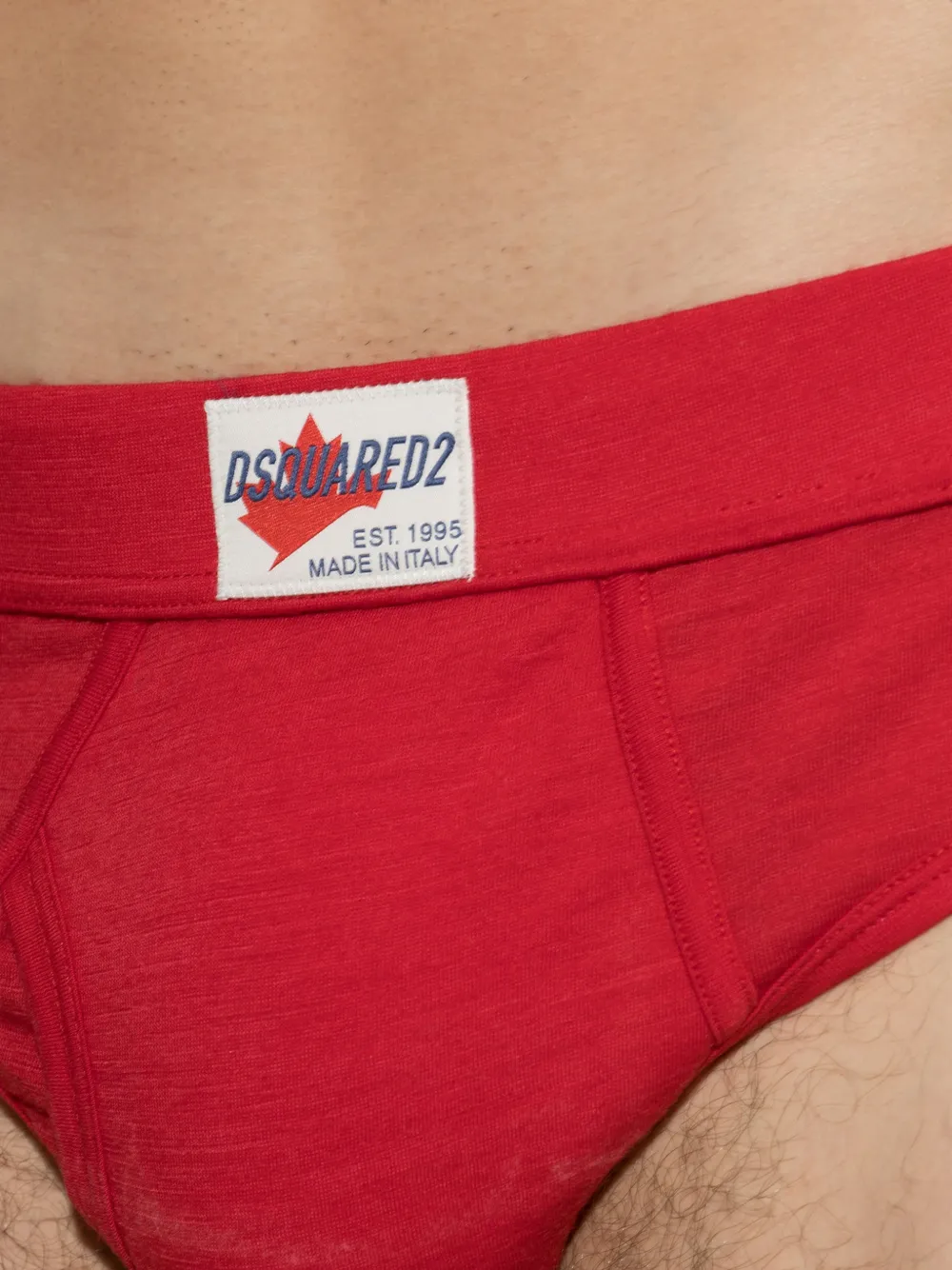 DSQUARED2 Ski Pass wollen slip met logo-patch Rood