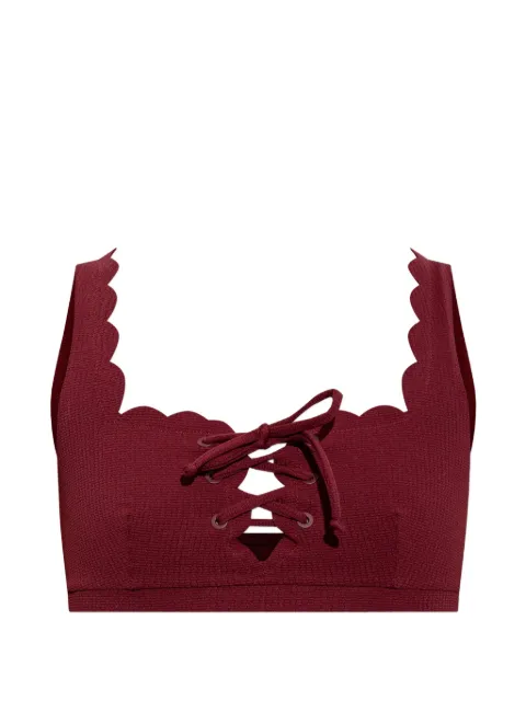 Marysia Palm Springs scalloped lace-up bikini top