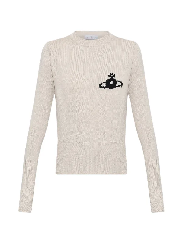 Vivienne Westwood Orb-motif Wool Jumper in Neutrals