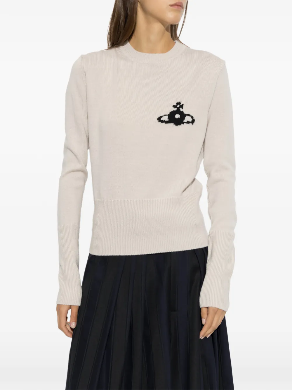 Vivienne Westwood Wollen trui met Orb-patroon Beige