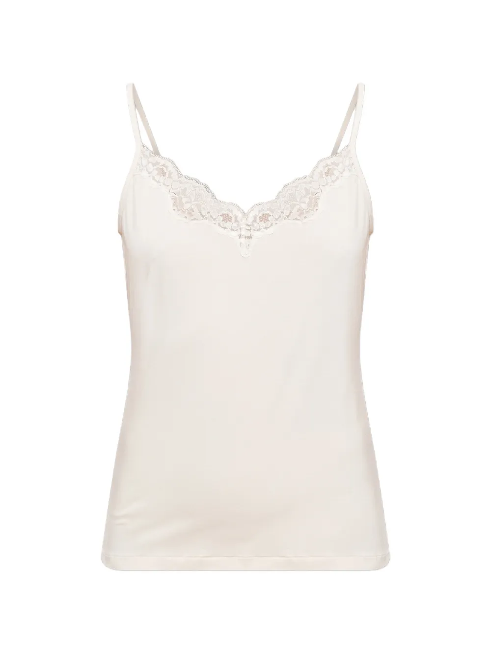 Hanro Dana Lace-trim Pajama Top In Neutrals