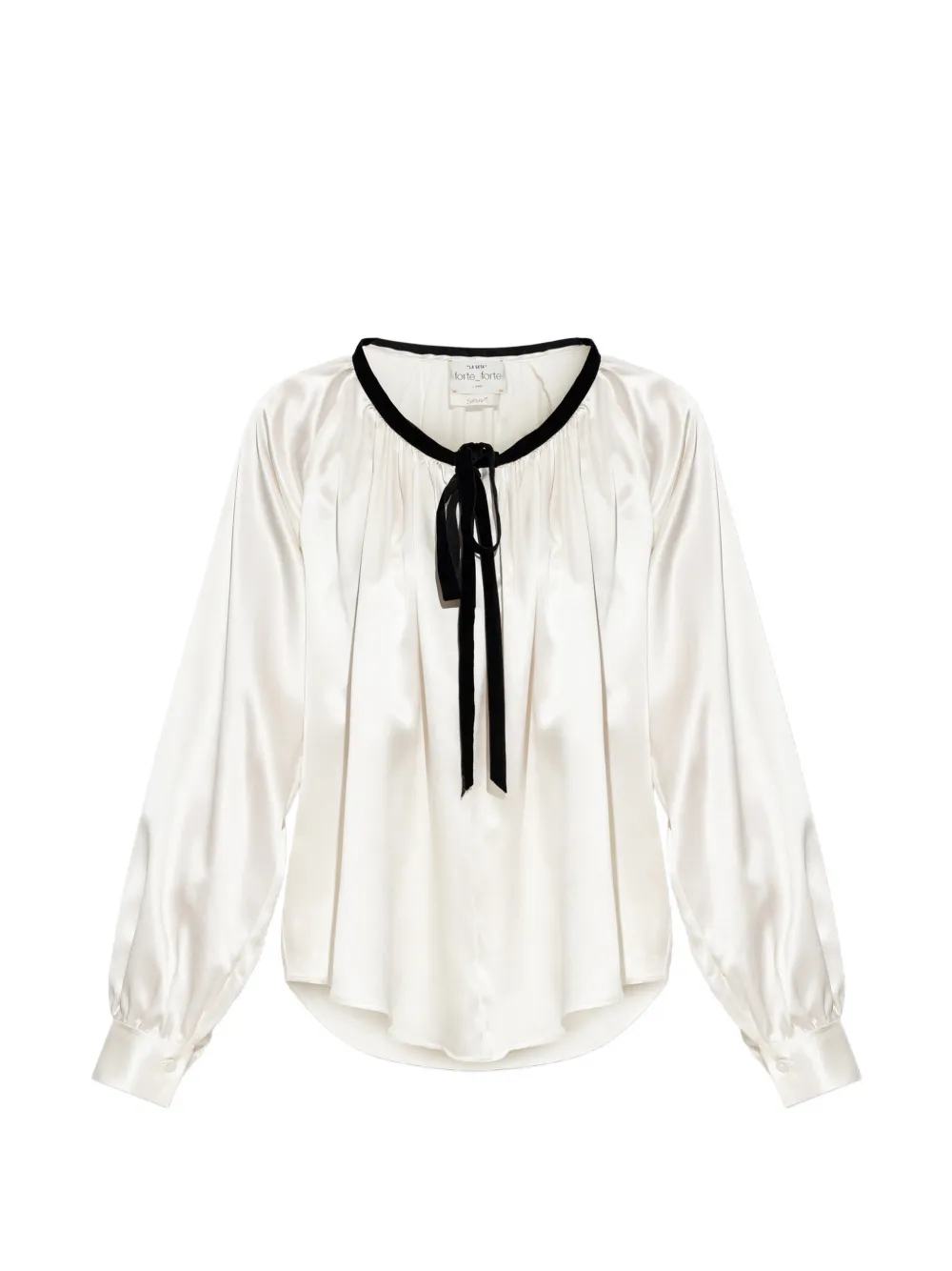 Forte Forte Tie-neck Silk Blouse In Neutrals