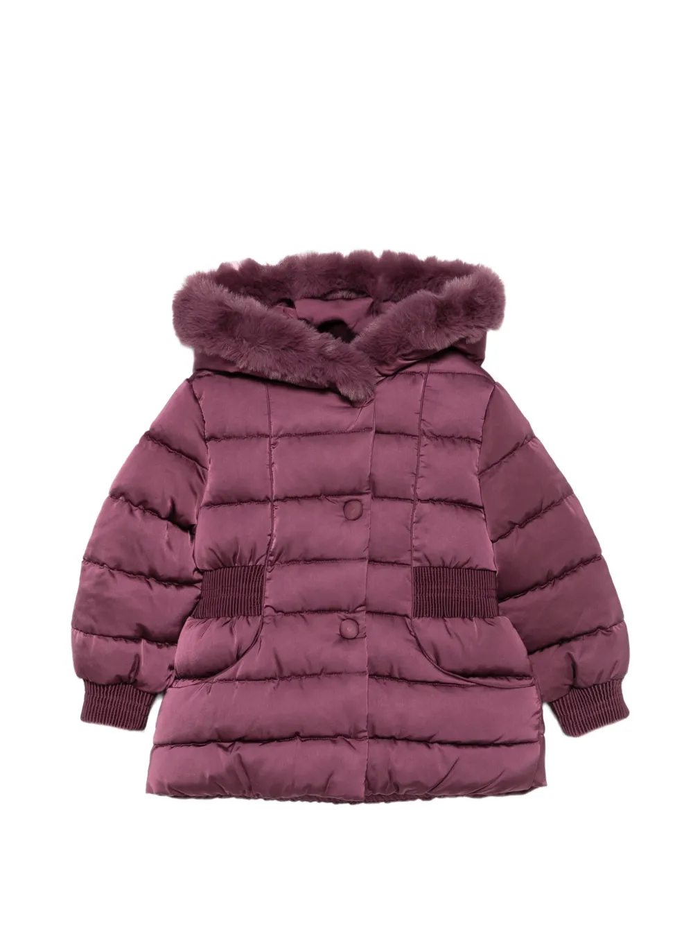 Abel & Lula faux-fur trim hooded coat - Viola