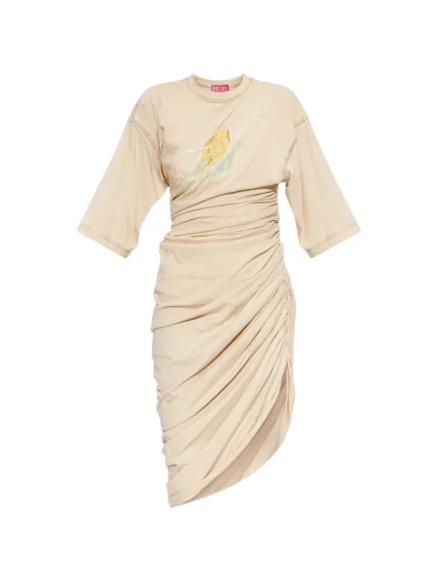 Diesel D-Virta ruched logo-print dress