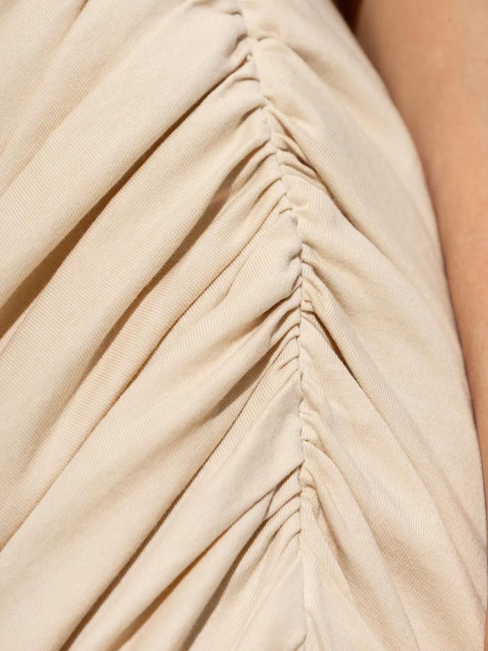 Diesel D-Virta jurk met ruches en logo-print Beige
