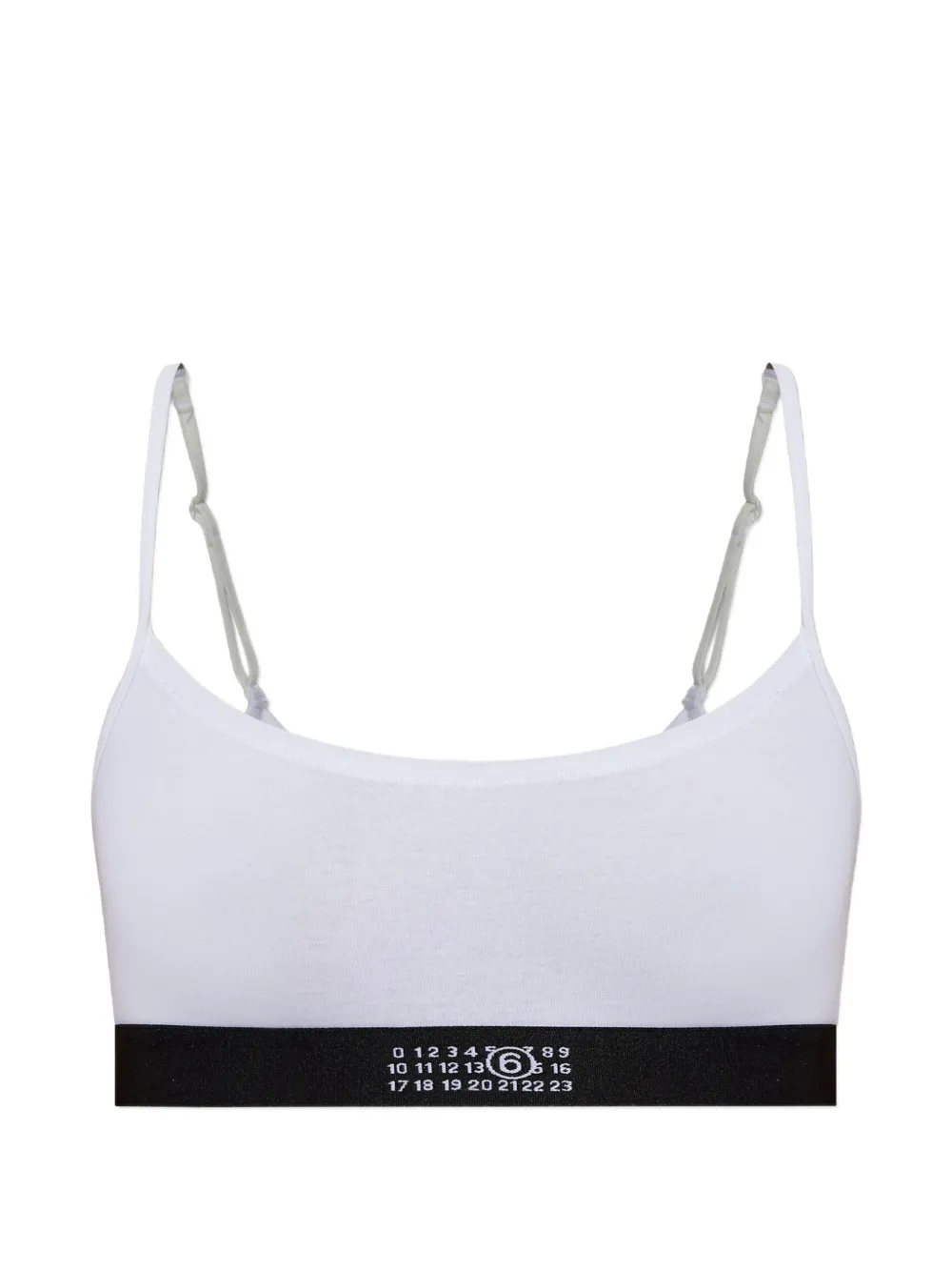 MM6 Maison Margiela logo-print elasticated bra - Bianco