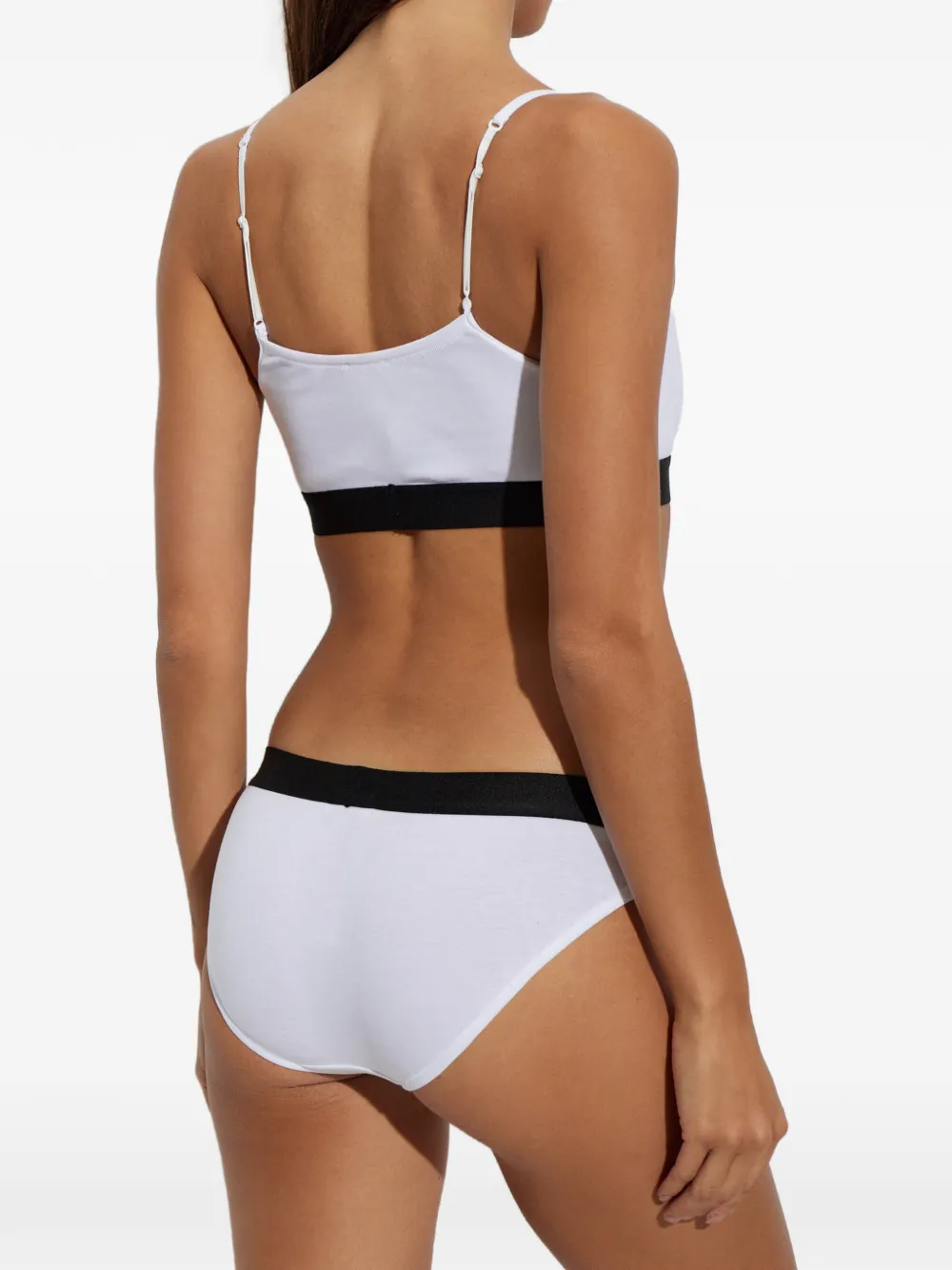 MM6 Maison Margiela logo-print elasticated bra Wit