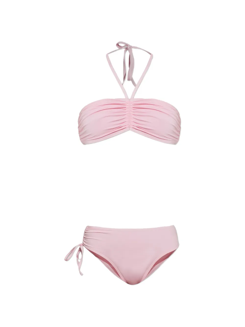 Balmain ruched halterneck bikini - Rosa
