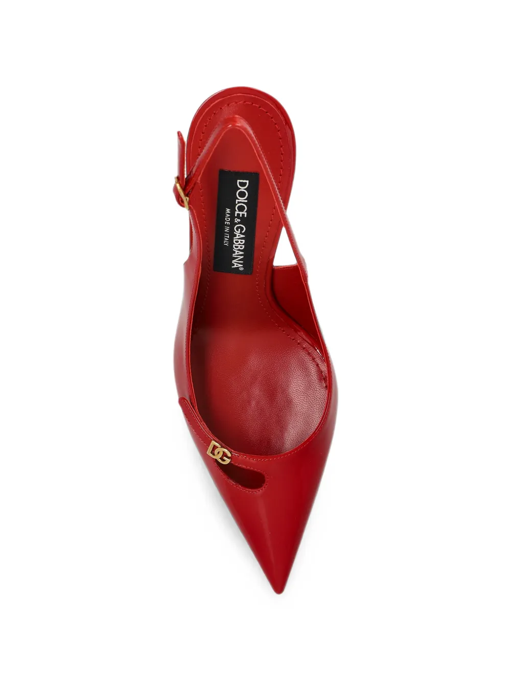 Dolce & Gabbana logo-plaque slingback pumps Rood