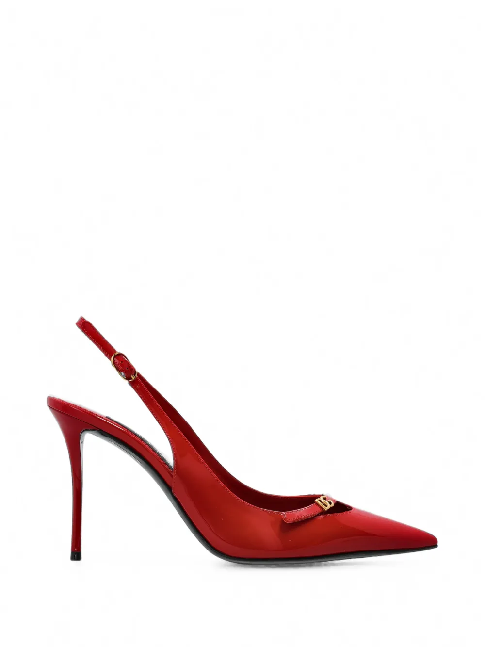 Dolce & Gabbana logo-plaque slingback pumps - Rosso