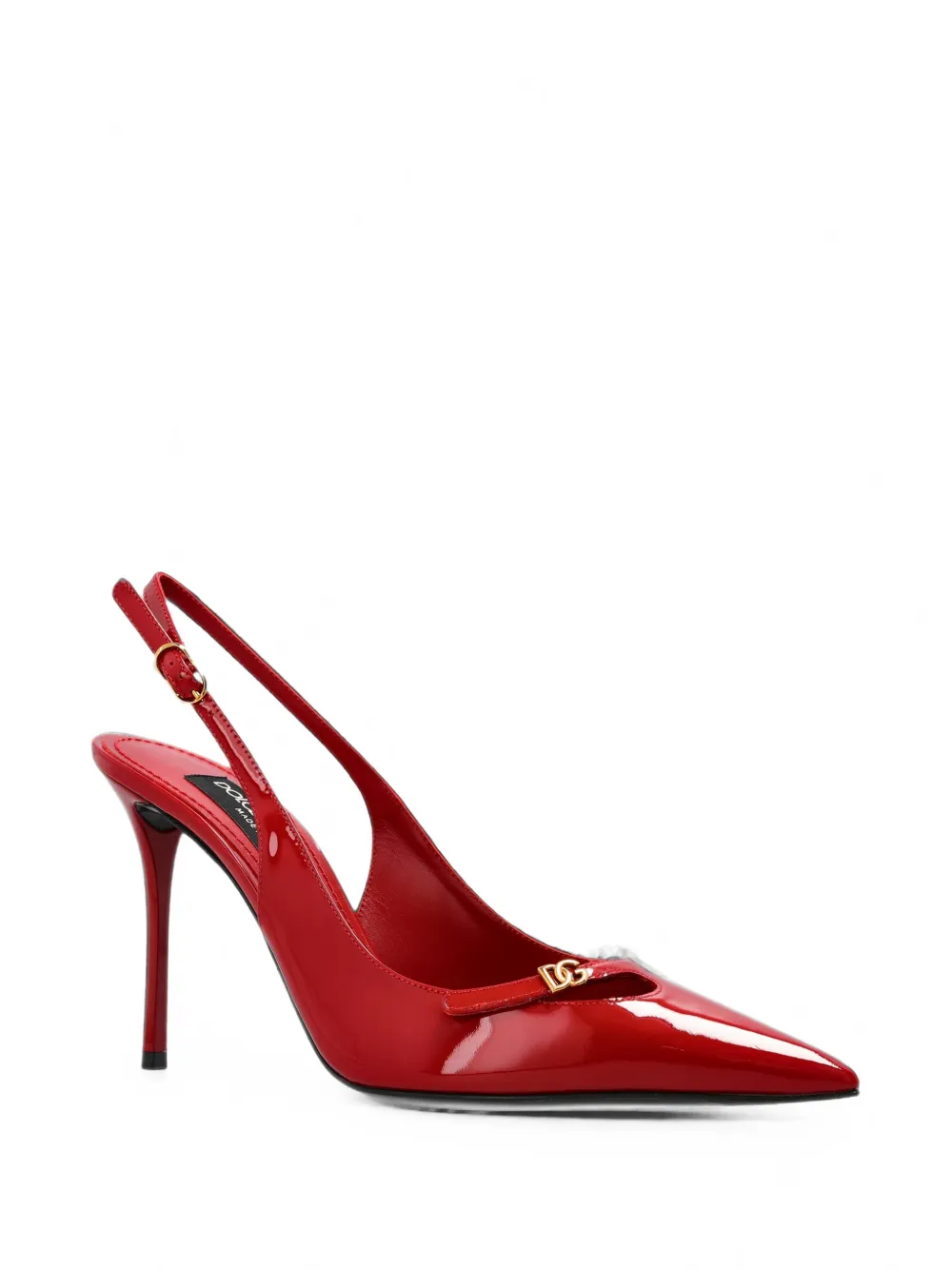 Dolce & Gabbana logo-plaque slingback pumps Rood