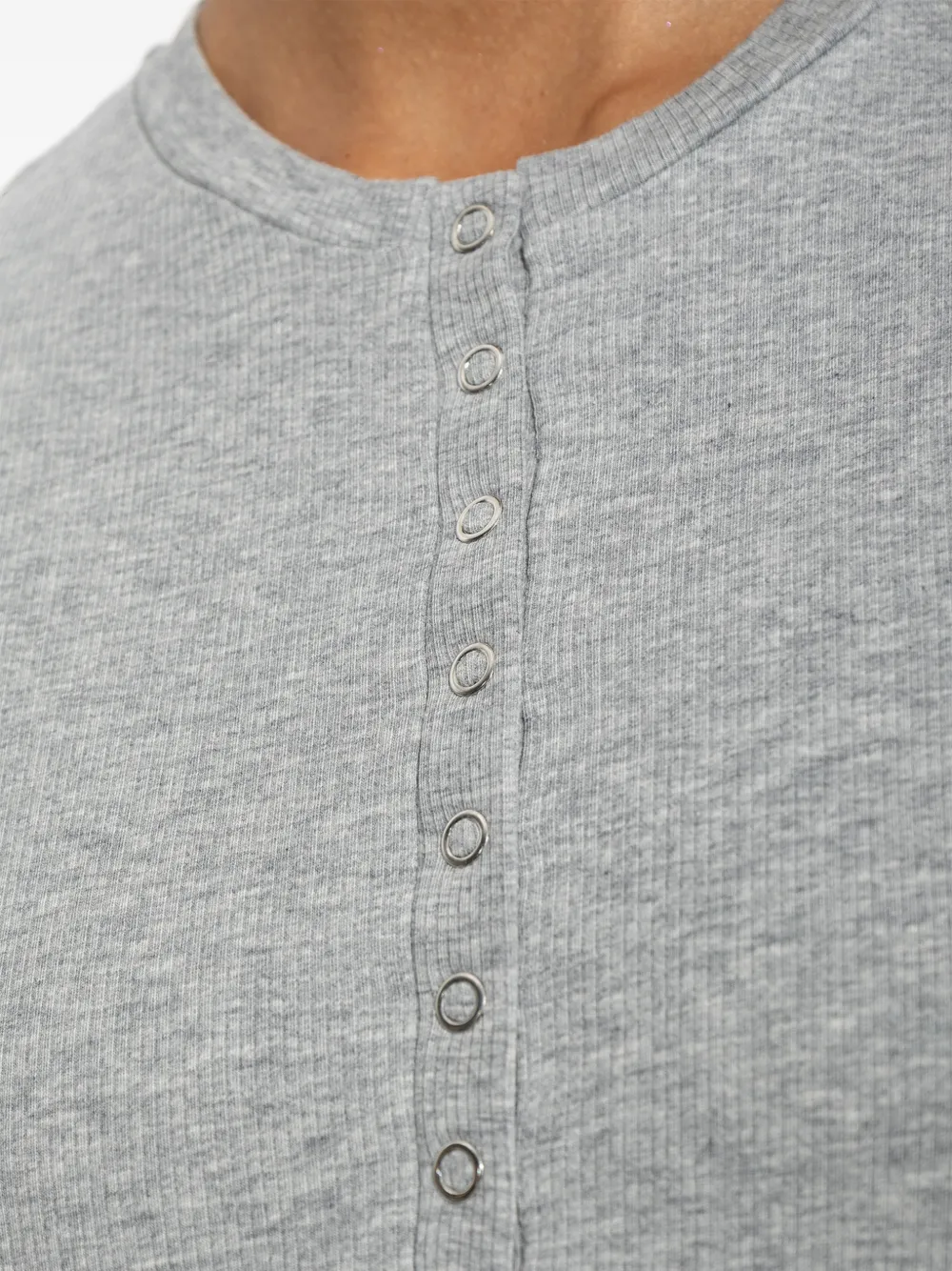 MM6 Maison Margiela ribbed-knit T-shirt Grijs
