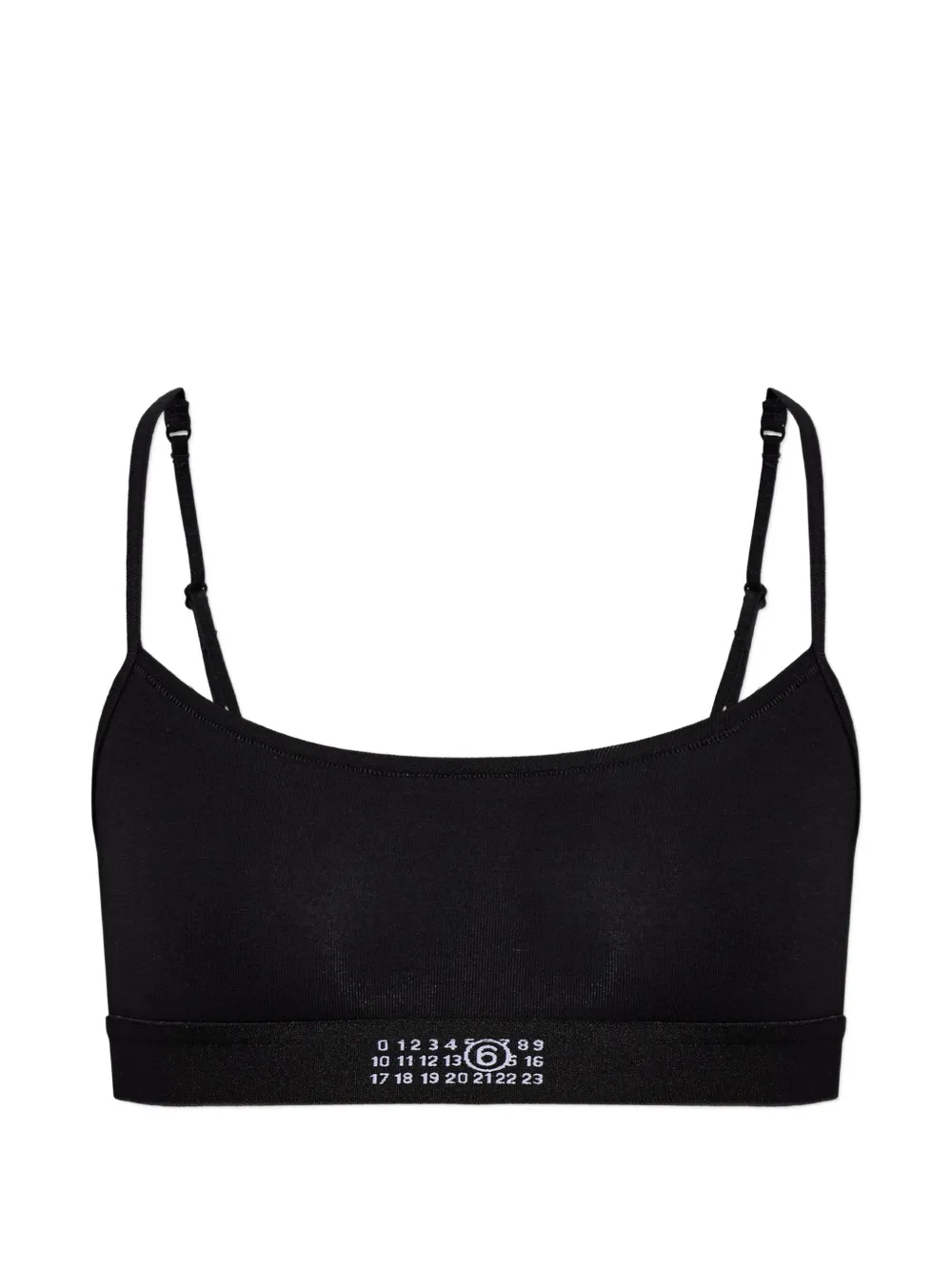 MM6 Maison Margiela logo-print bra - Nero