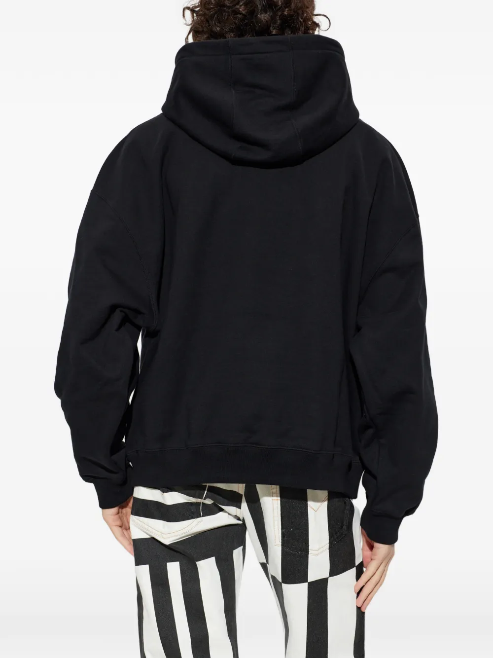 Versace Verfraaide hoodie van katoenen-jersey Zwart