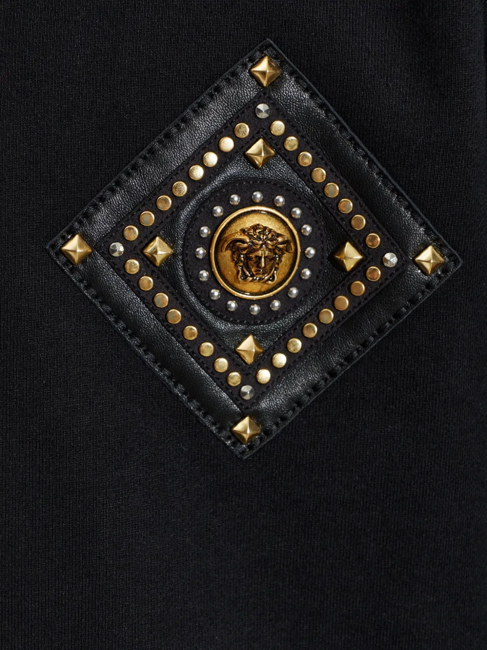Versace Verfraaide hoodie van katoenen-jersey Zwart