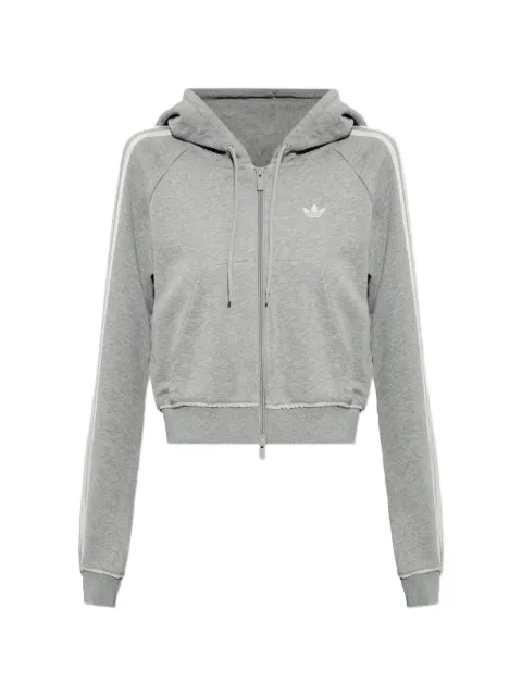 adidas logo-embroidered zip-up hoodie