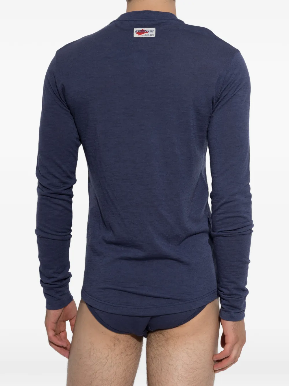 DSQUARED2 Snowy Dream wollen T-shirt met lange mouwen Blauw