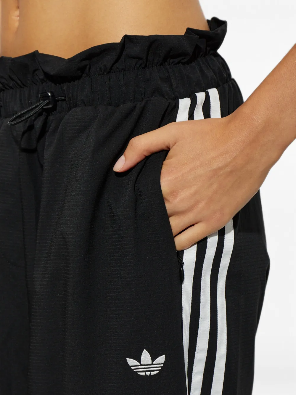 adidas logo-embroidered side-stripe track pants Zwart