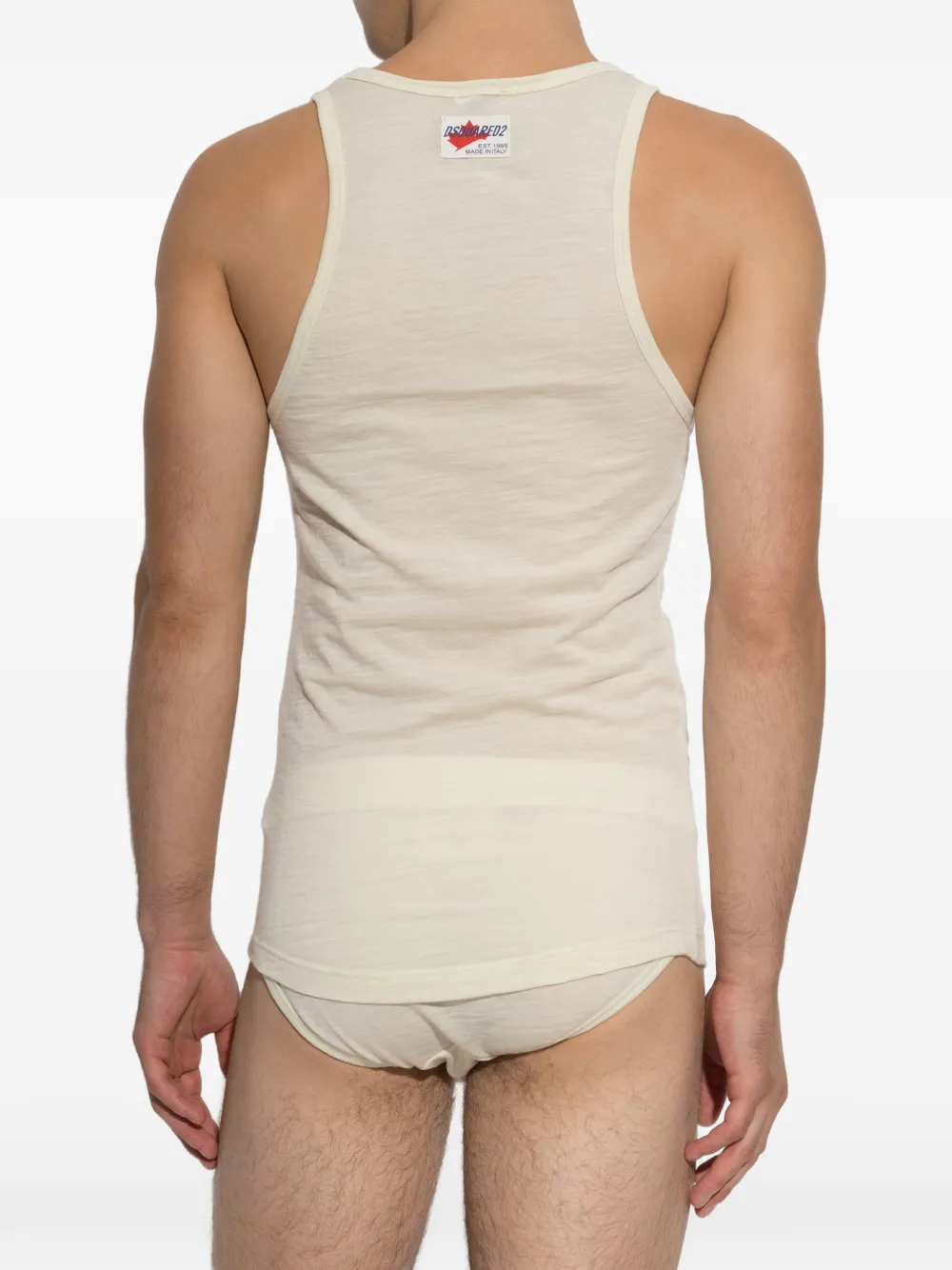 DSQUARED2 Tanktop met logopatch Beige