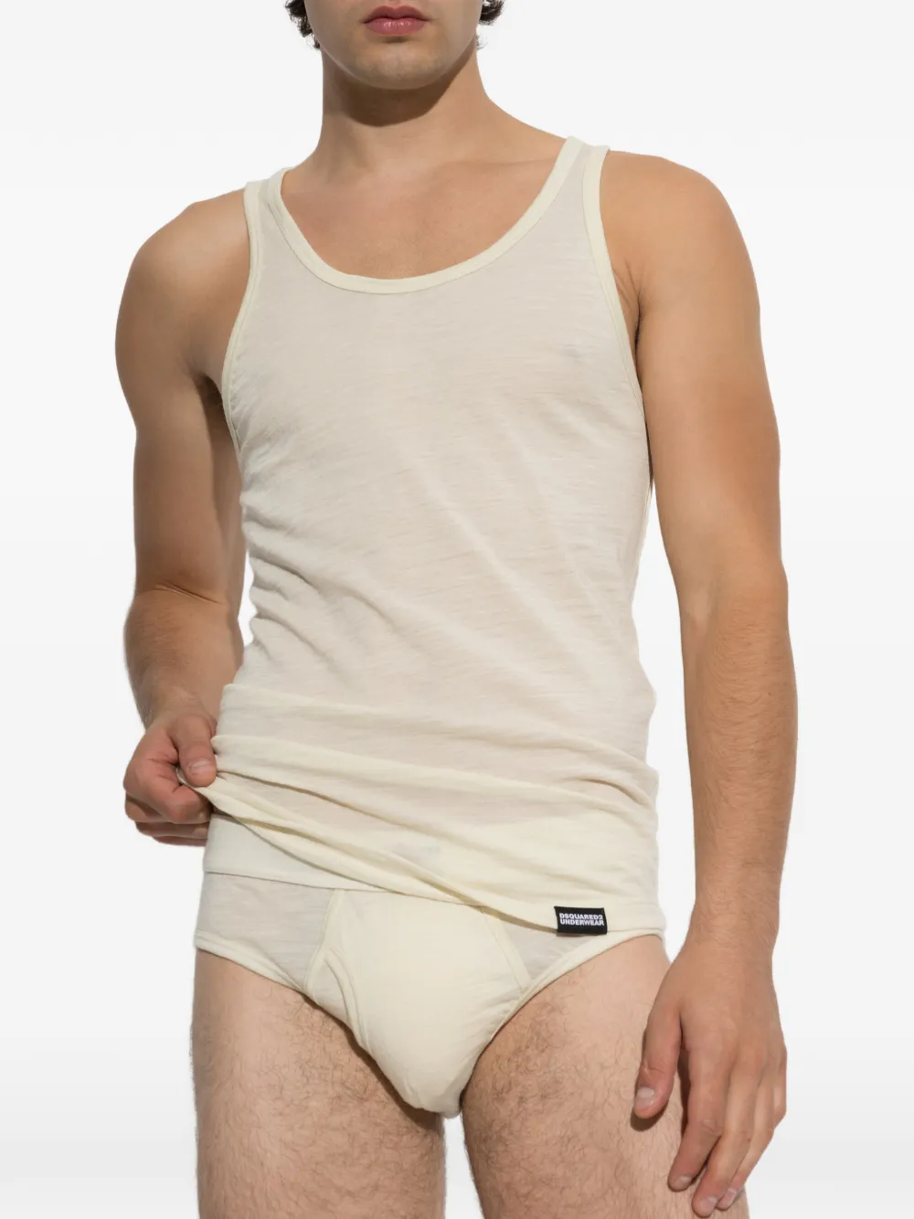 DSQUARED2 Tanktop met logopatch Beige