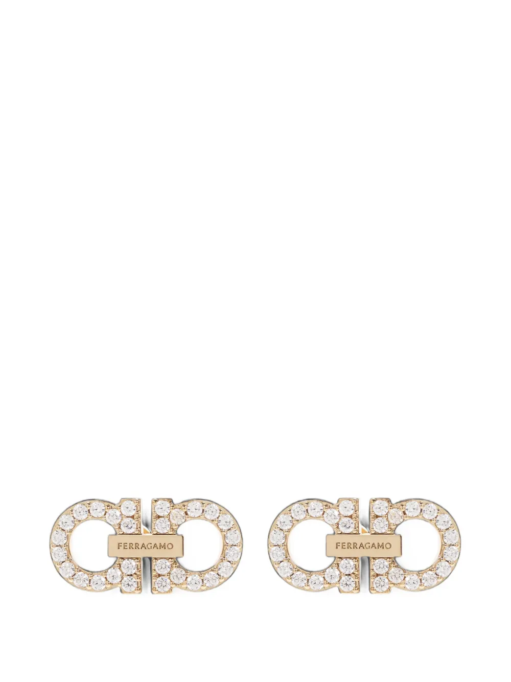 Ferragamo Double Gancini crystal embellished earrings - Oro
