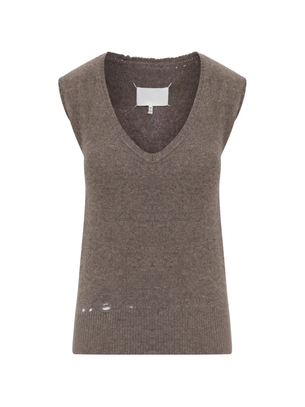 Maison Margiela distressed V-neck vest - Marrone