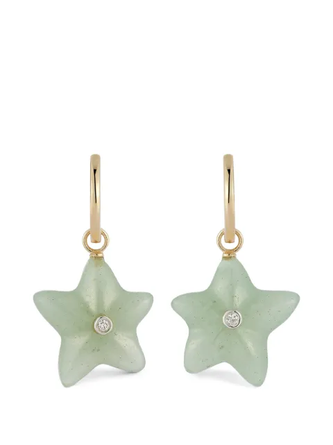 Mateo Starfish jade hoop earrings