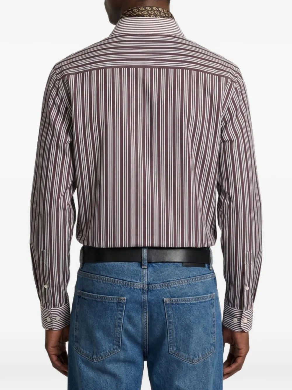 Saint Laurent Winchester striped cotton shirt Bruin
