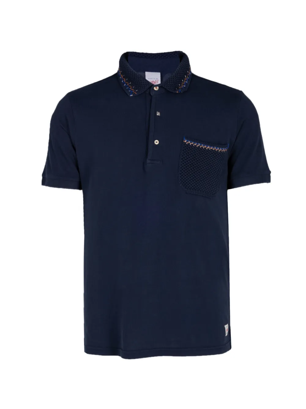 BOB crochet-trim chest-pocket polo shirt