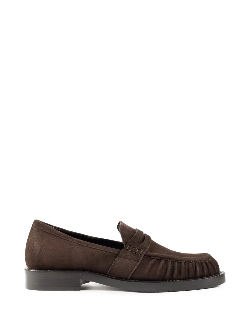 CHUCKIES Pasha gathered suede loafers