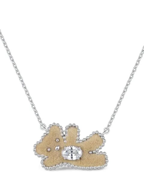 YVMIN Paradise crystal-embellished bear necklace