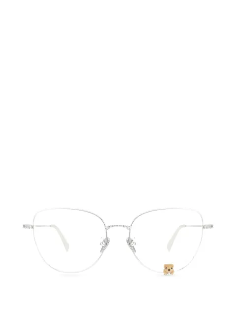 YVMIN flocked bear geometric-frame glasses