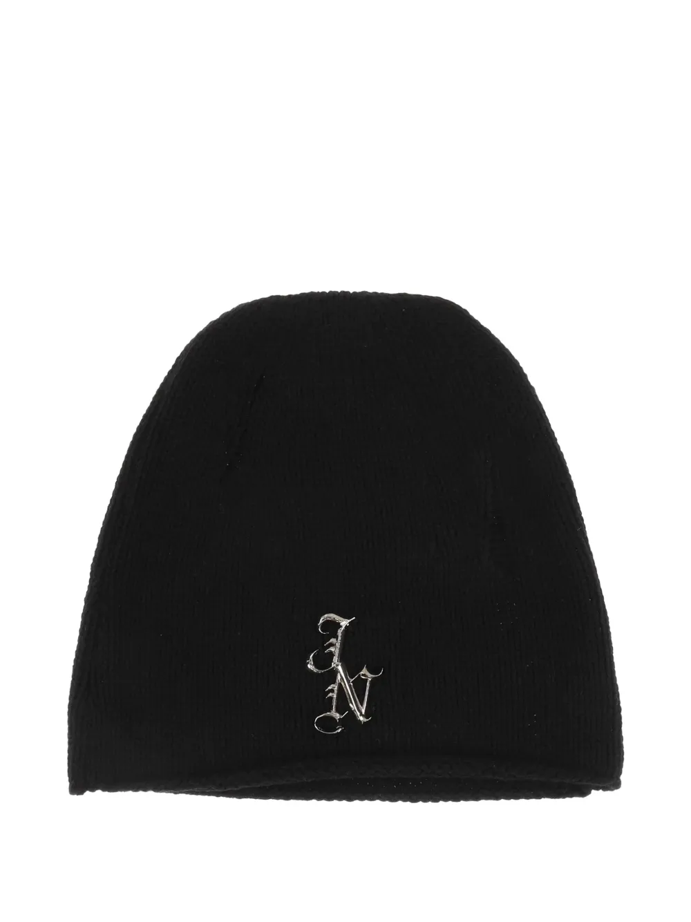 JUN/NAKAYAMA logo-plaque beanie hat