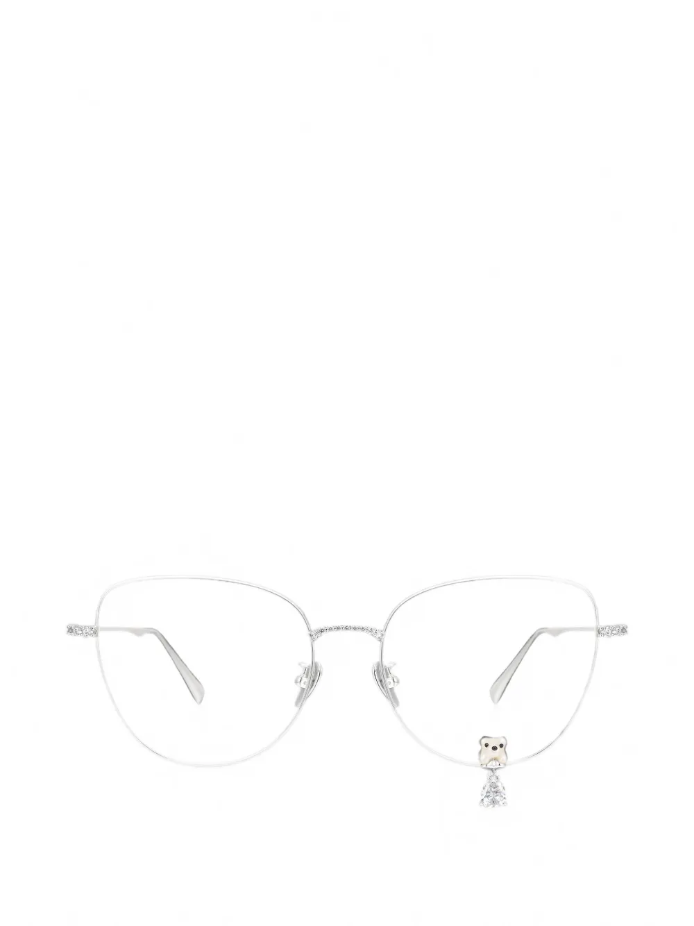 YVMIN flocked bear gemstone glasses - Argento