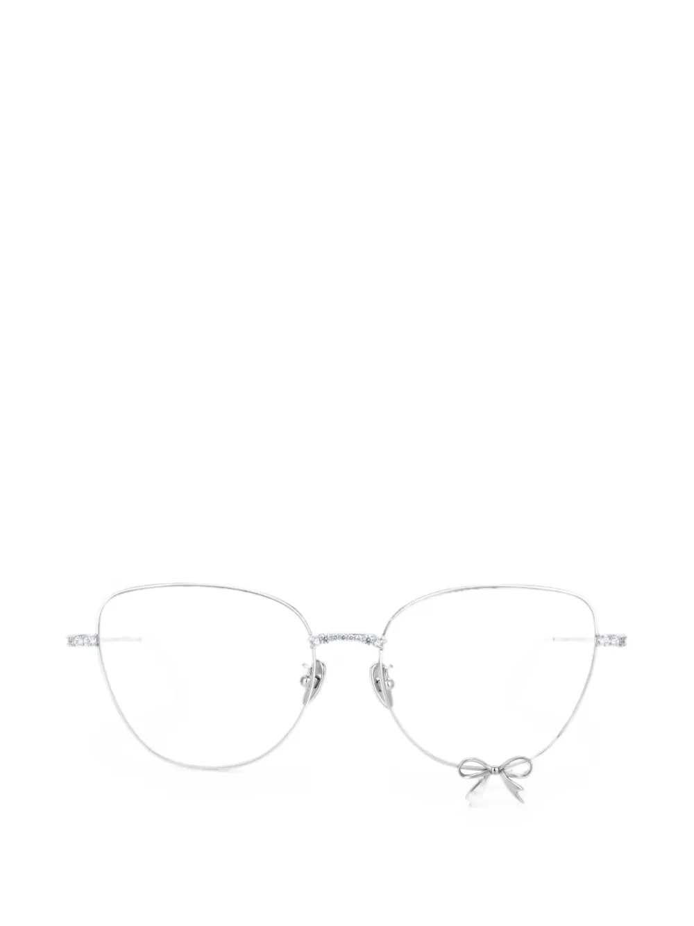 YVMIN Paradise bow-detail crystal-embellished glasses - Argento