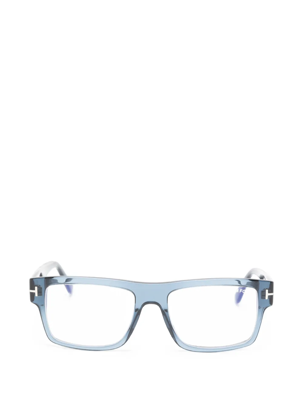 TOM FORD Eyewear Occhiali rettangolari con logo T - Blu