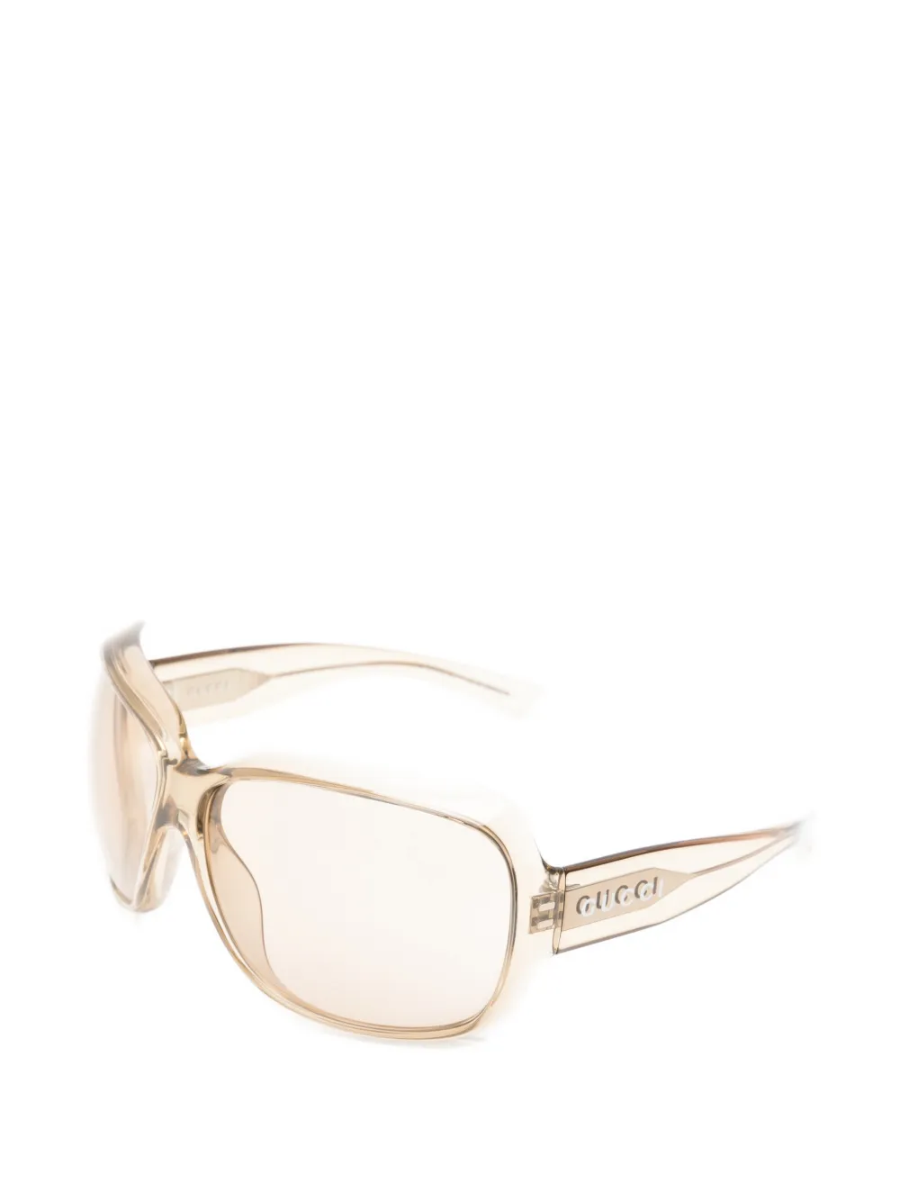 Gucci Eyewear Oversized zonnebril met rechthoekig montuur Beige