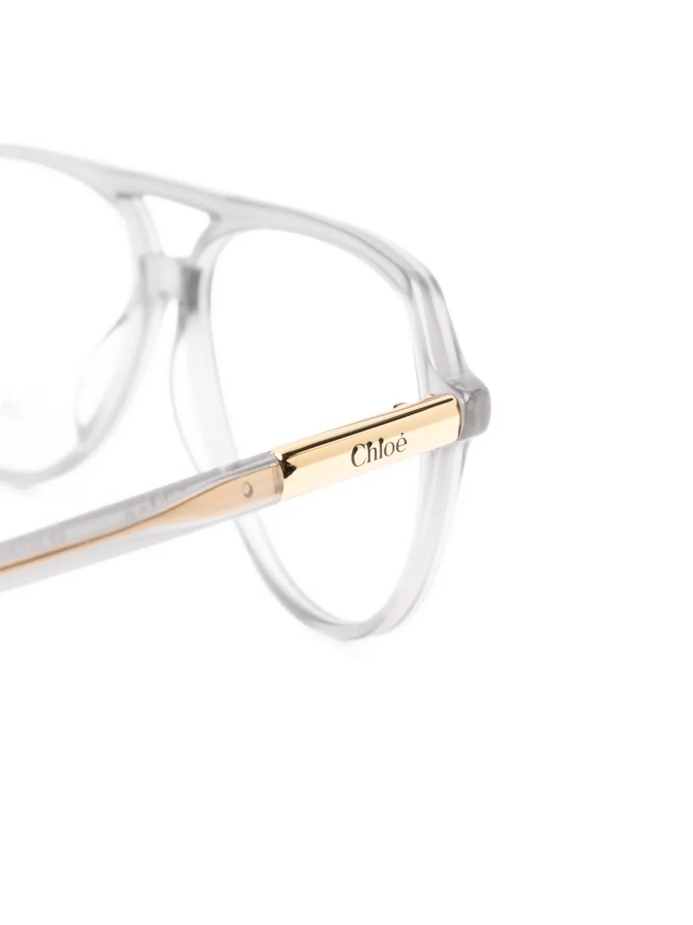 Chloé Eyewear Bril met pilotenmontuur Grijs