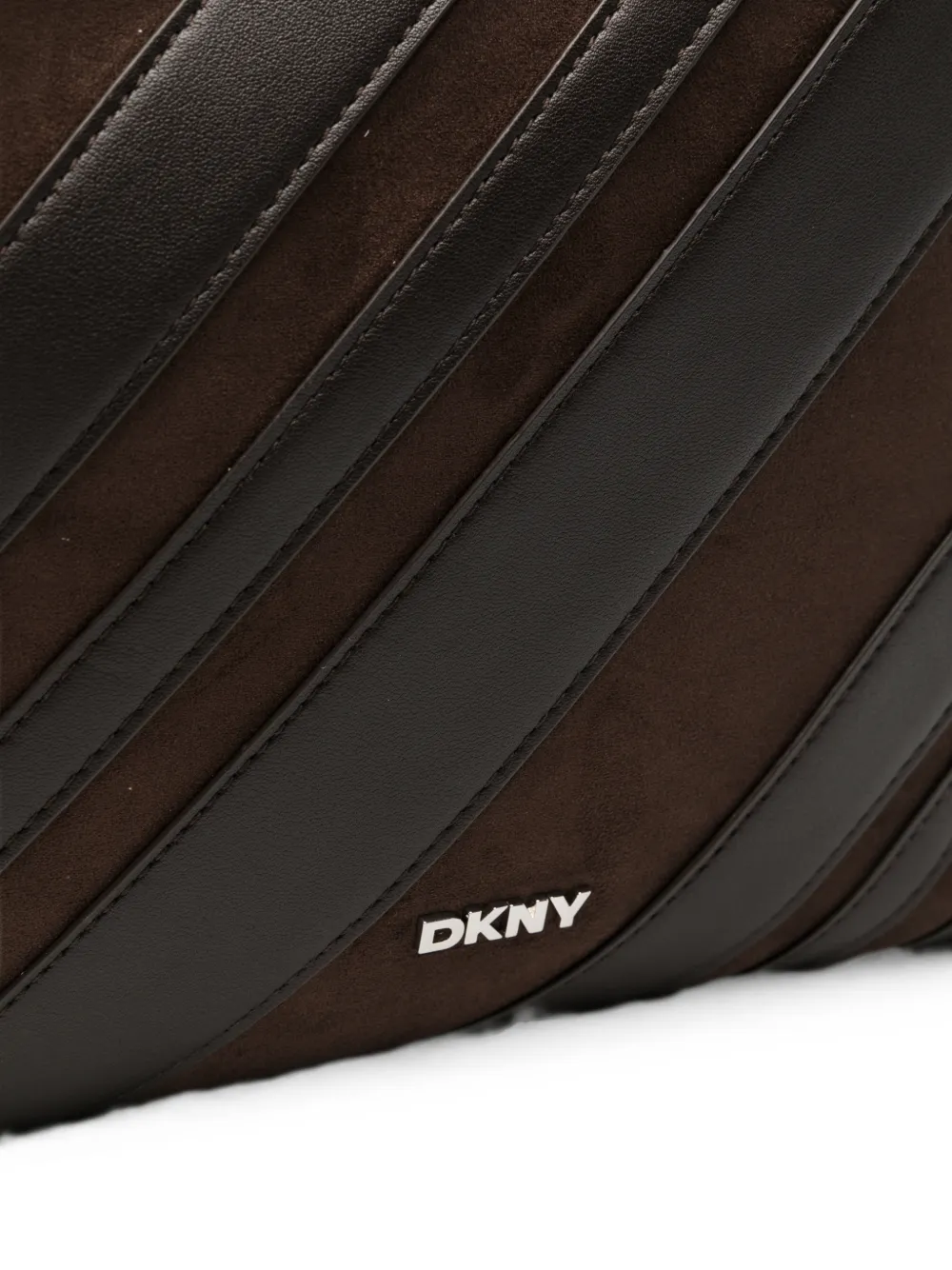 DKNY Medium Paula shopper met diagonale streep Bruin