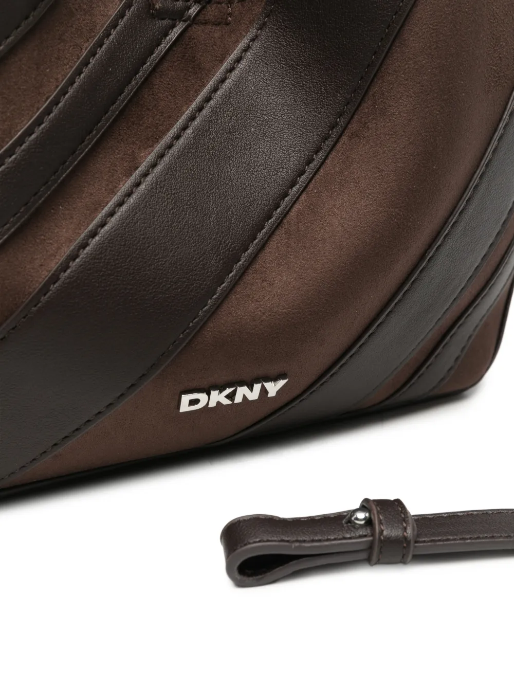 DKNY Kleine Paula shopper met leren afwerking en vlakken Bruin