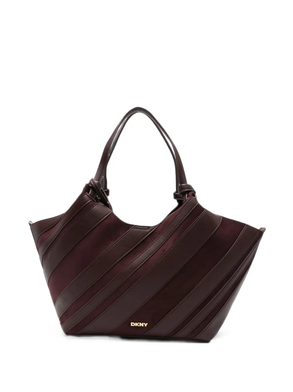 DKNY medium Paula diagonal-stripe tote bag - Viola