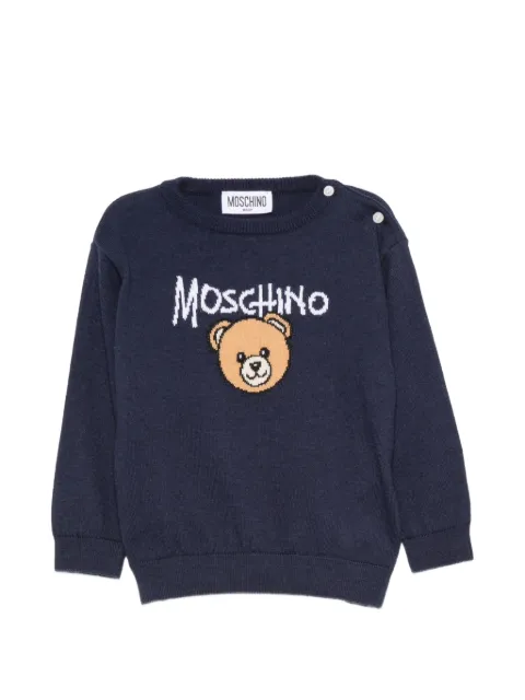 Moschino Kids Teddy Bear intarsia-knit sweater