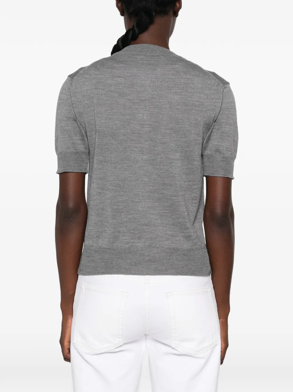 AMI Paris Ami de Coeur vest met korte mouwen Grijs