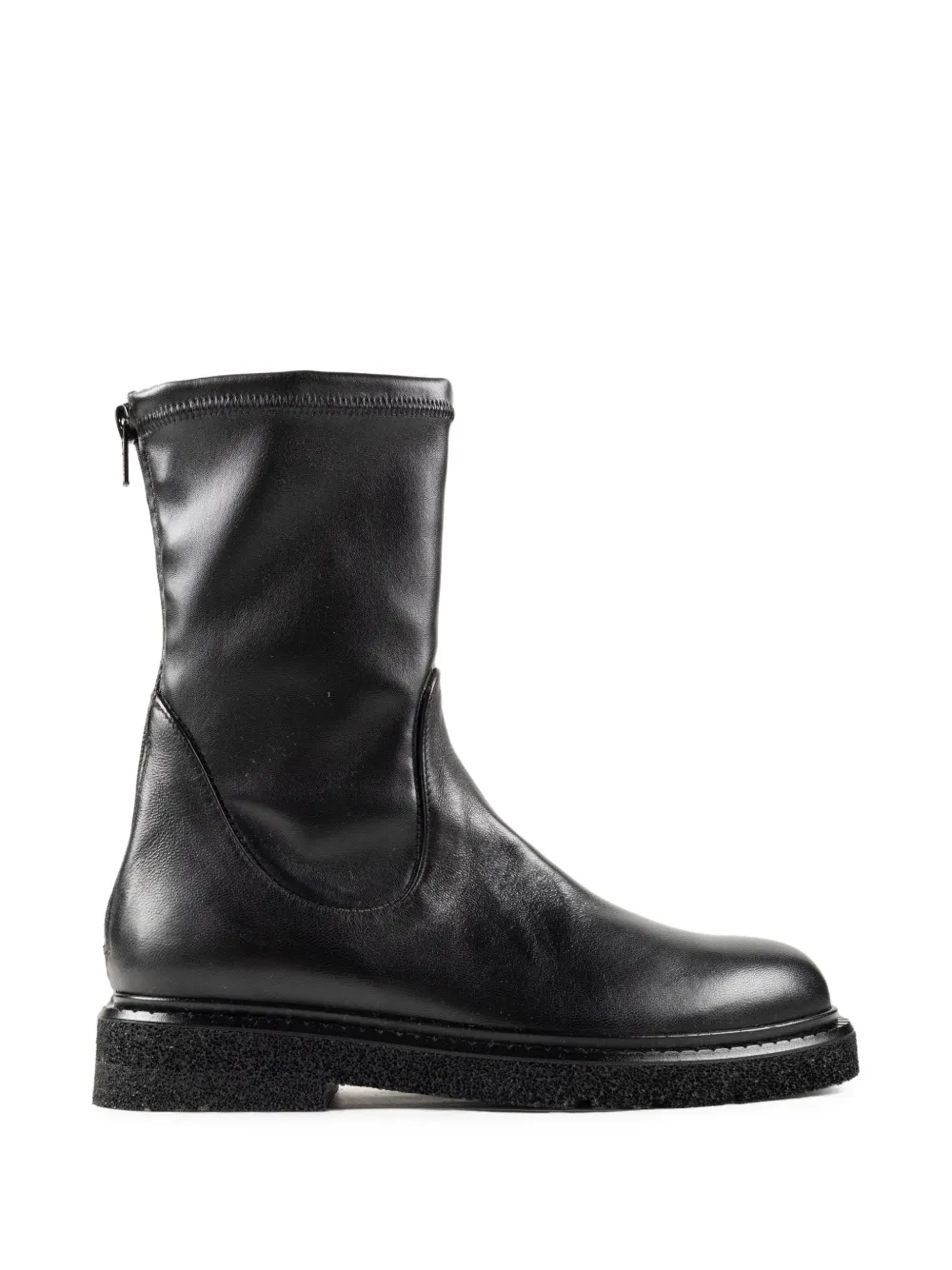 CHUCKIES leather rear-zip ankle boots