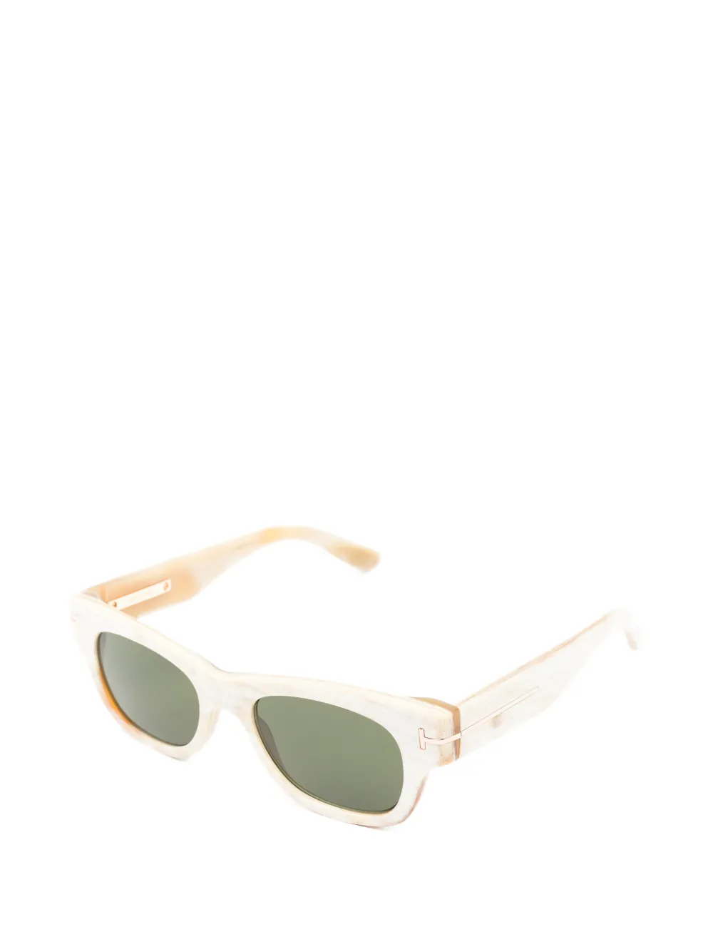 TOM FORD Eyewear Private rectangle-frame sunglasses Beige