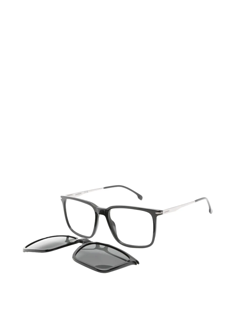 Carrera Clip-on bril met vierkant montuur Zilver