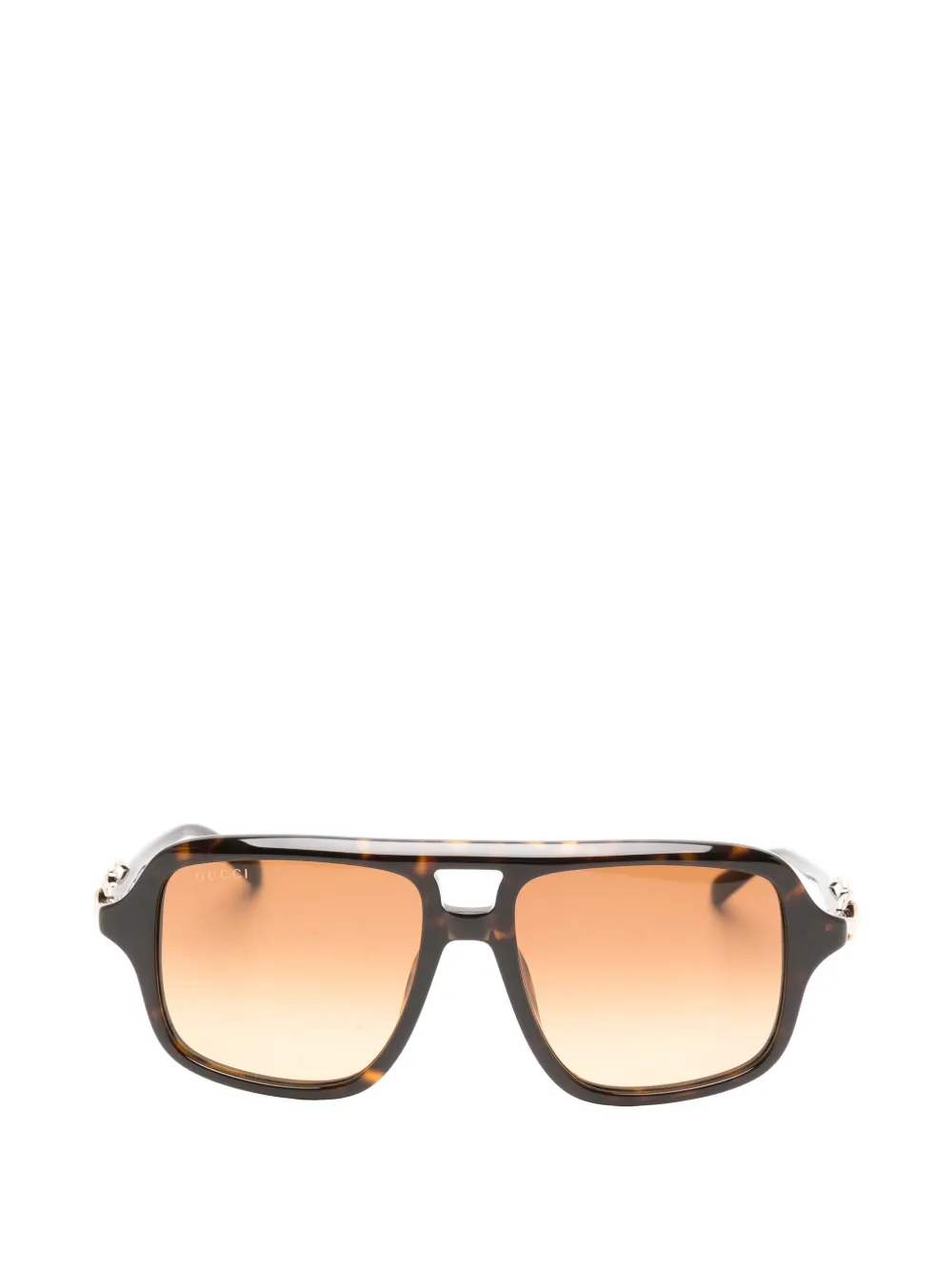 Gucci Eyewear Horsebit geometric-frame sunglasses - Braun