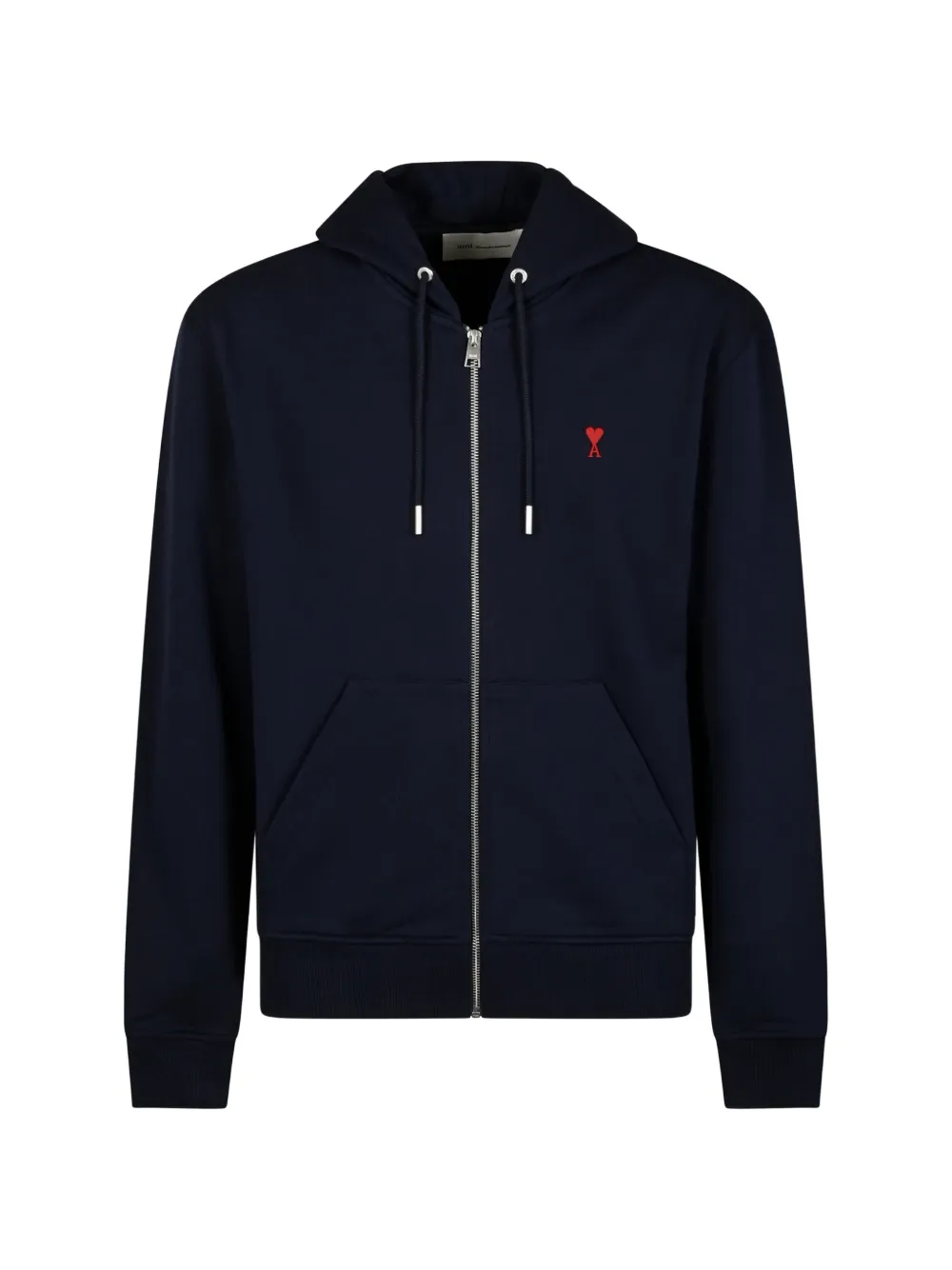 Ami Alexandre Mattiussi Blue Zipped Cotton Hoodie With Ami De Coeur In 블루